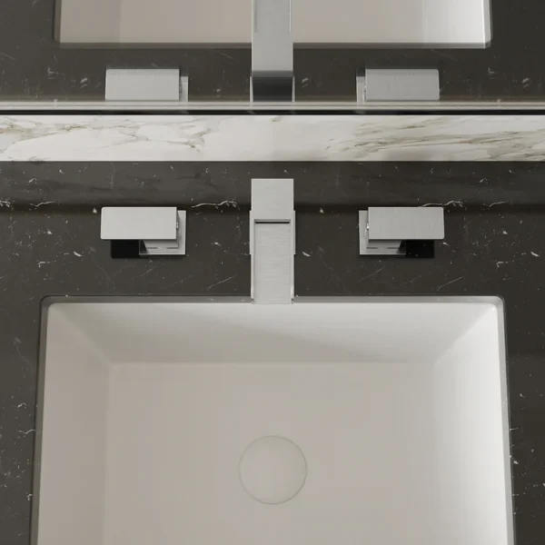 Waterfall Bathroom (5) Modern Brushed Nickel Widespread Waterfall Bathroom Sink Faucet