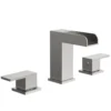 Waterfall Bathroom (6) Modern Brushed Nickel Widespread Waterfall Bathroom Sink Faucet