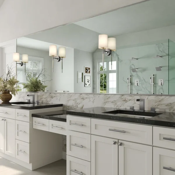 Waterfall Bathroom (7) Modern Brushed Nickel Widespread Waterfall Bathroom Sink Faucet