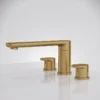 Luxury Brushed Gold Widespread Bathroom Sink Faucet – 3-Hole Dual Handle Vanity Faucet