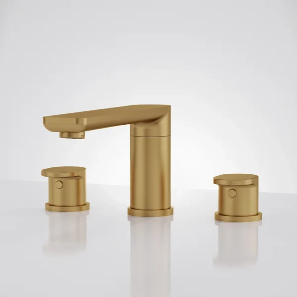 Luxury Brushed Gold Widespread Bathroom Sink Faucet – 3-Hole Dual Handle Vanity Faucet