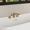 Luxury Brushed Gold Widespread Bathroom Sink Faucet – 3-Hole Dual Handle Vanity Faucet
