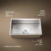 Workstation Stainless Steel Farmhouse Kitchen Sink with Integrated Accessories
