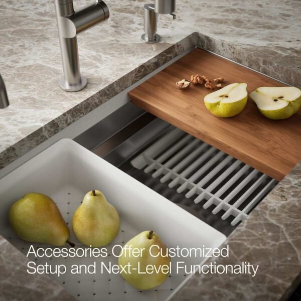 Workstation Stainless Steel Farmhouse Kitchen Sink with Integrated Accessories