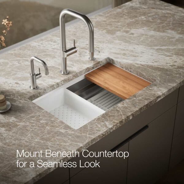 Workstation Stainless Steel Farmhouse Kitchen Sink with Integrated Accessories