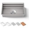 Workstation Stainless Steel Farmhouse Kitchen Sink with Integrated Accessories