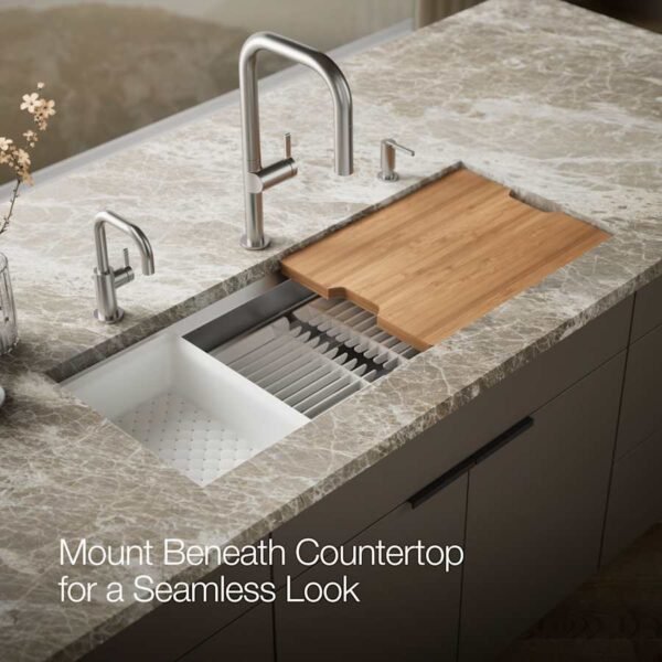Workstation Stainless Steel Apron Front Farmhouse Kitchen Sink with Accessories