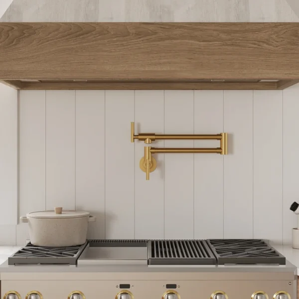 Luxury Brushed Gold Wall-Mounted Pot Filler Faucet