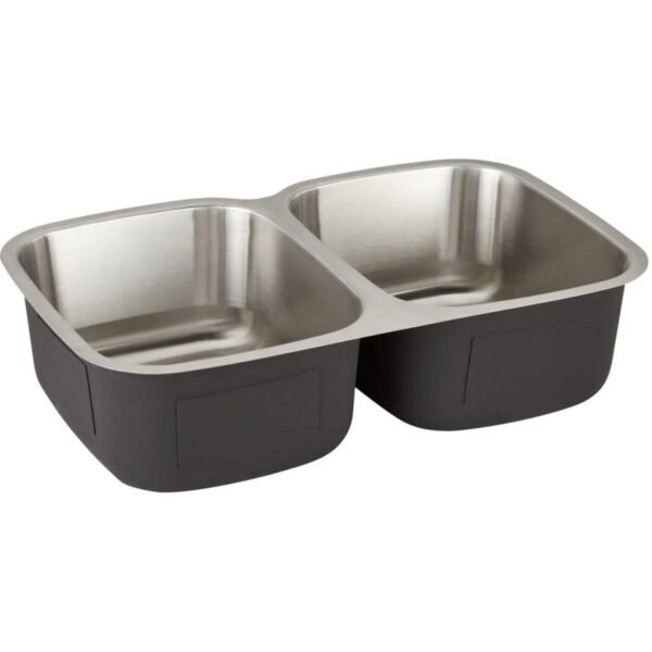 Double Bowl Undermount Stainless Steel Kitchen Sink – Brushed Finish Dual Basin Sink