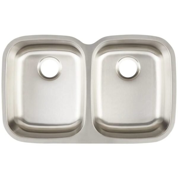 Double Bowl Undermount Stainless Steel Kitchen Sink – Brushed Finish Dual Basin Sink