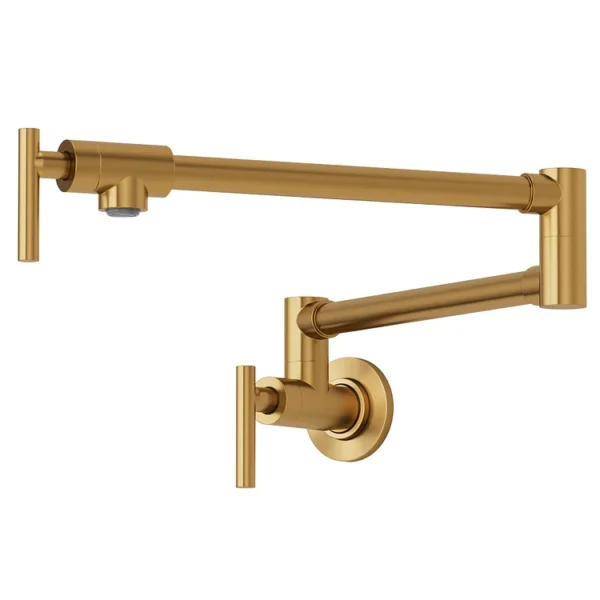 Luxury Brushed Gold Wall-Mounted Pot Filler Faucet