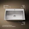 Undermount Stainless Steel Workstation Prep & Bar Sink with Cutting Board