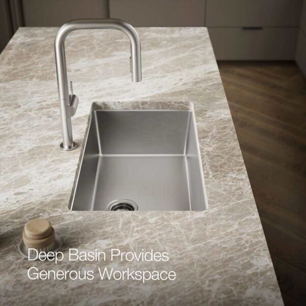Undermount Stainless Steel Workstation Prep & Bar Sink with Cutting Board