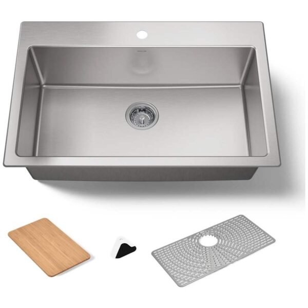 Undermount Stainless Steel Workstation Prep & Bar Sink with Cutting Board