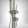 Modern Brushed Nickel Freestanding Bathtub Faucet with Hand Shower