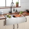 Stainless Steel Farmhouse Apron-Front Workstation Kitchen Sink with Accessories