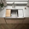 Luxury Double Bowl Farmhouse Workstation Kitchen Sink with Accessories