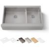 Luxury Double Bowl Farmhouse Workstation Kitchen Sink with Accessories