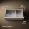 Luxury Double Bowl Farmhouse Workstation Kitchen Sink with Accessories
