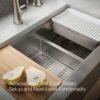 Luxury Double Bowl Farmhouse Workstation Kitchen Sink with Accessories
