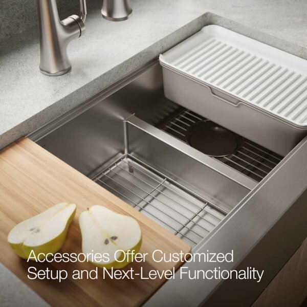 Luxury Double Bowl Farmhouse Workstation Kitchen Sink with Accessories