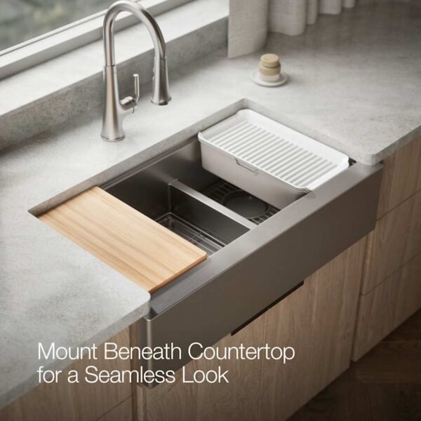 Luxury Double Bowl Farmhouse Workstation Kitchen Sink with Accessories