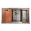 33" Workstation Stainless Steel Single Bowl Kitchen Sink with Integrated Accessories