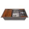 33" Workstation Stainless Steel Single Bowl Kitchen Sink with Integrated Accessories