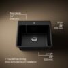Matte Black Workstation Single Bowl Kitchen Sink with Bottom Grid