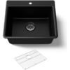 Matte Black Workstation Single Bowl Kitchen Sink with Bottom Grid